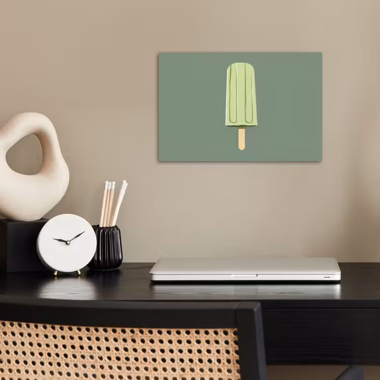Groen - Waterijsje - Stokje - Illustratie poster papier klein -sfeer1