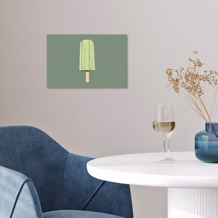 Groen - Waterijsje - Stokje - Illustratie poster papier klein -sfeer3
