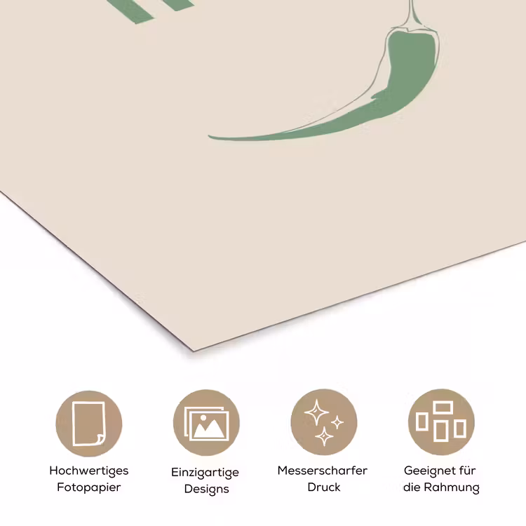 Groen - Quote - Zomer - Chilipeper poster papier klein -tcloseup_DE