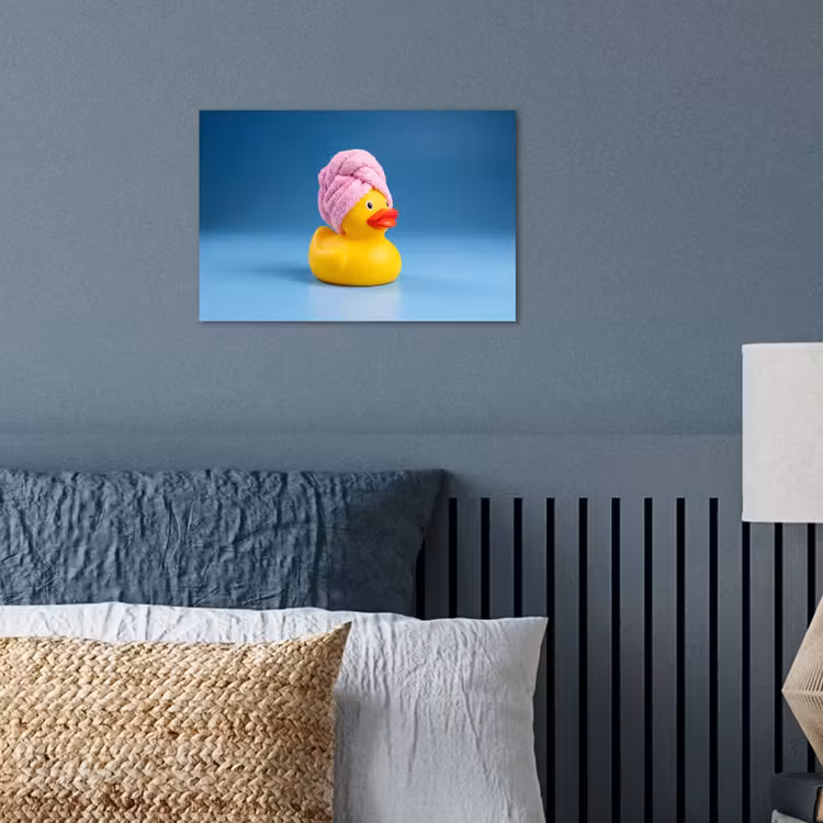 Badeend - Handdoek - Blauw poster papier klein -sfeer2