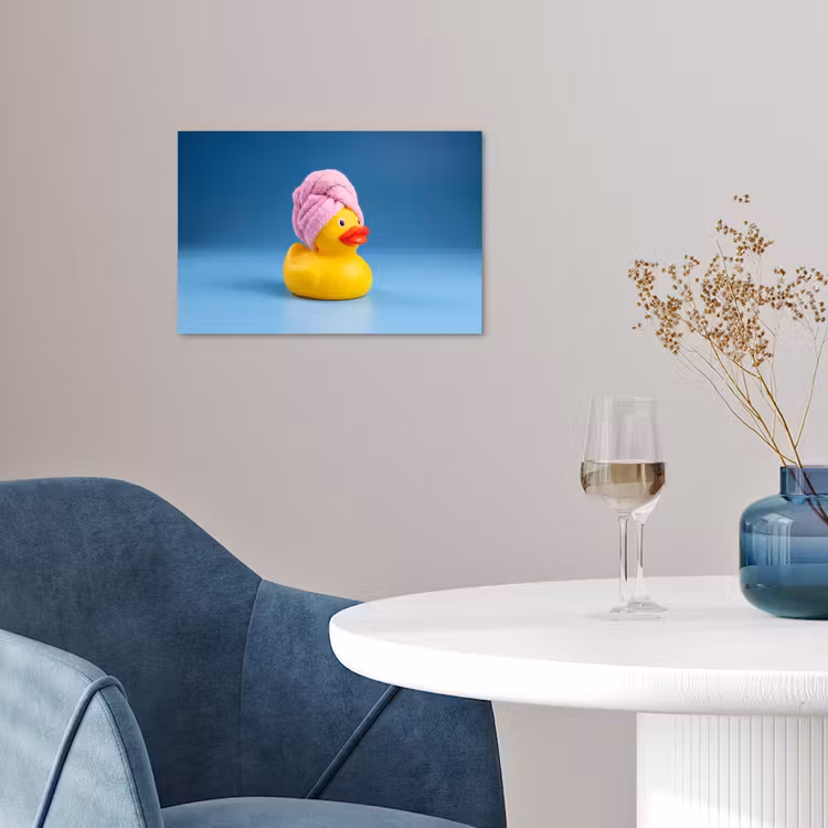 Badeend - Handdoek - Blauw poster papier klein -sfeer3
