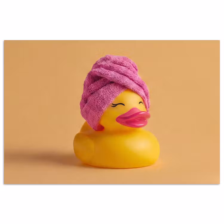 Badeend - Handdoek - Kleurrijk poster papier klein -3d