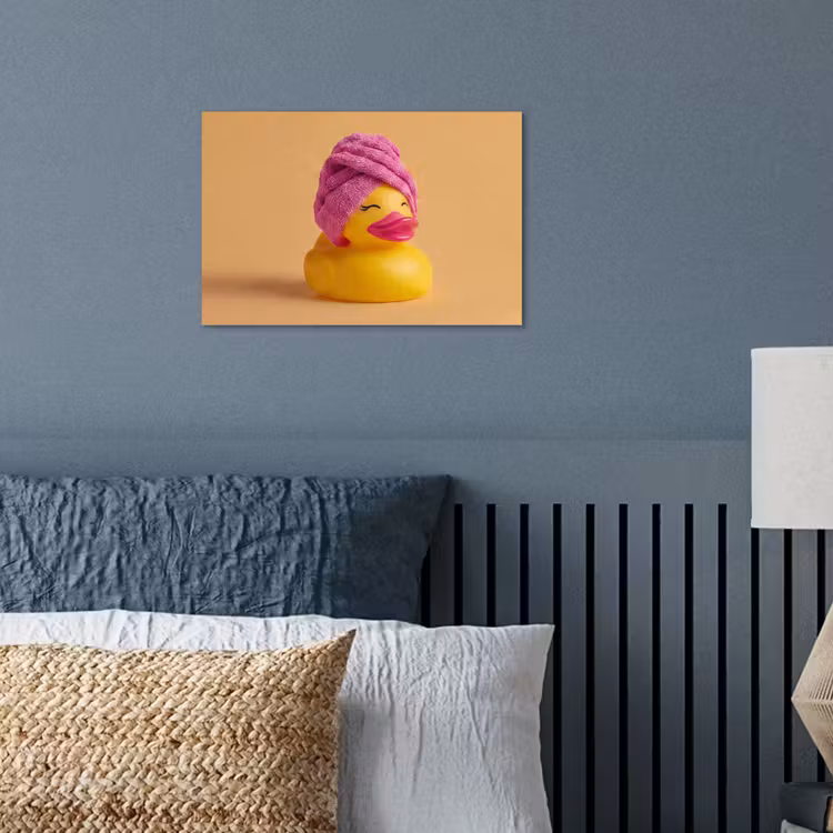 Badeend - Handdoek - Kleurrijk poster papier klein -sfeer2