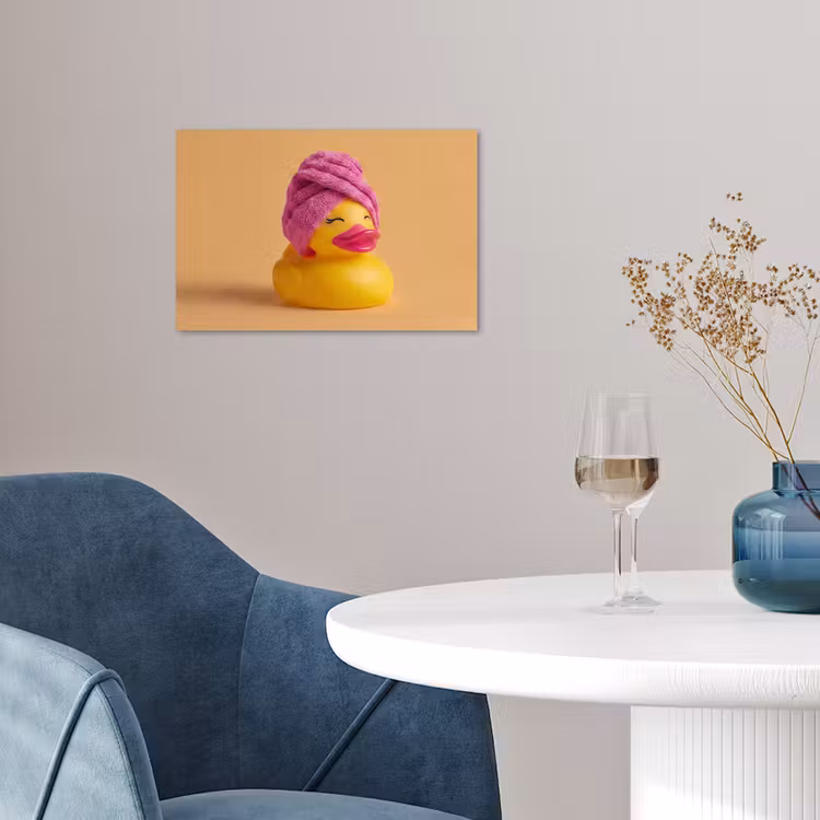 Badeend - Handdoek - Kleurrijk poster papier klein -sfeer3