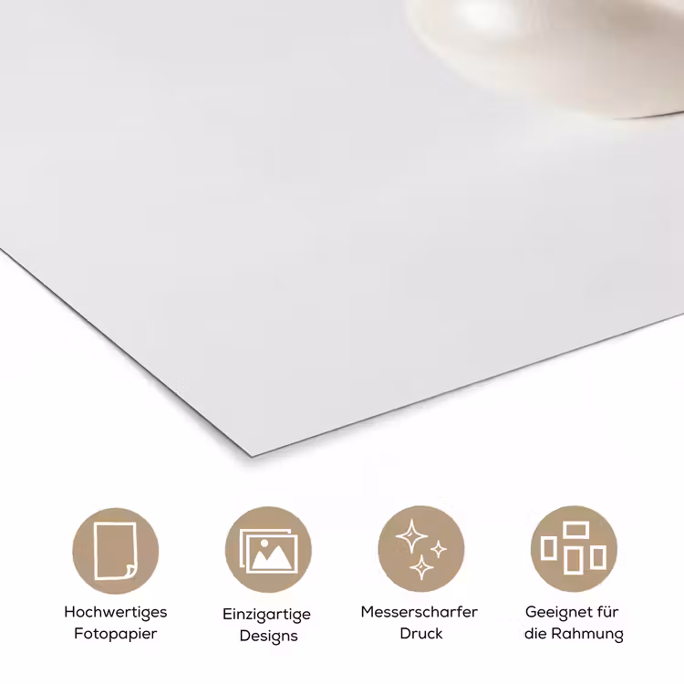Badeend - Minimalistisch - Wit poster papier klein -tcloseup_DE