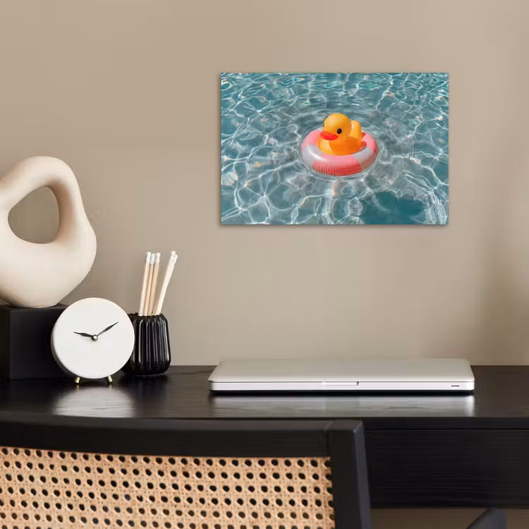 Badeend - Zwemband - Geel poster papier klein -sfeer1
