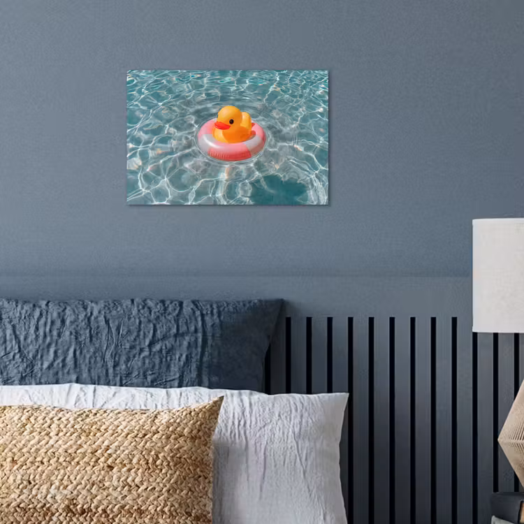 Badeend - Zwemband - Geel poster papier klein -sfeer2