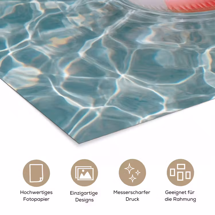 Badeend - Zwemband - Geel poster papier klein -tcloseup_DE