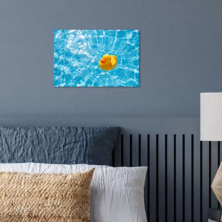 Badeend - Dobberen - Blauw poster papier klein -sfeer2