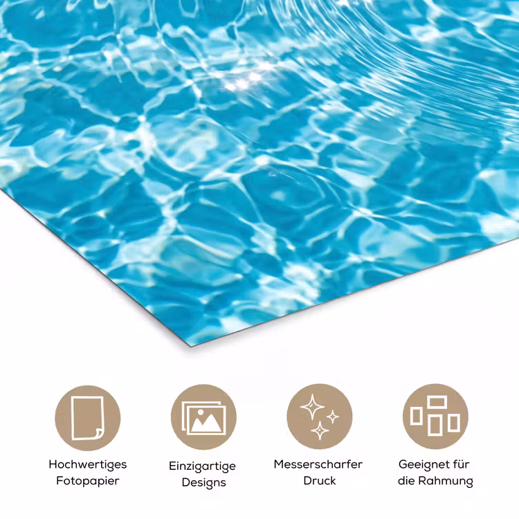 Badeend - Dobberen - Blauw poster papier klein -tcloseup_DE