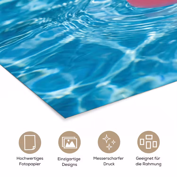 Badeend - Dobberend - Roze poster papier klein -tcloseup_DE