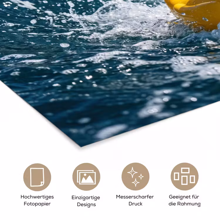 Badeend - Stoer - Golven poster papier klein -tcloseup_DE