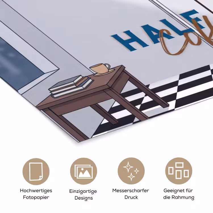 Half human, Half Coffee - Infuus - Koffie poster papier klein -tcloseup_DE