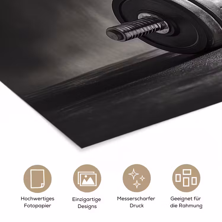 Halter - Gewichten - Zwart poster papier klein -tcloseup_DE