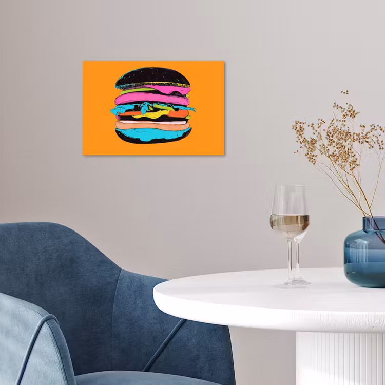 Hamburger - Kleurrijk - Speels poster papier klein -sfeer3