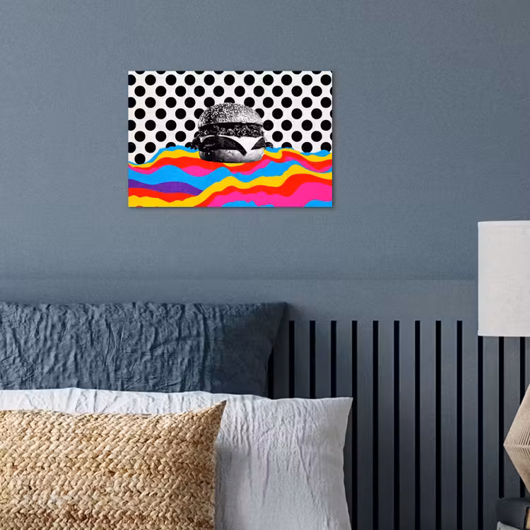 Hamburger - Stippen - Golven - Kleuren poster papier klein -sfeer2