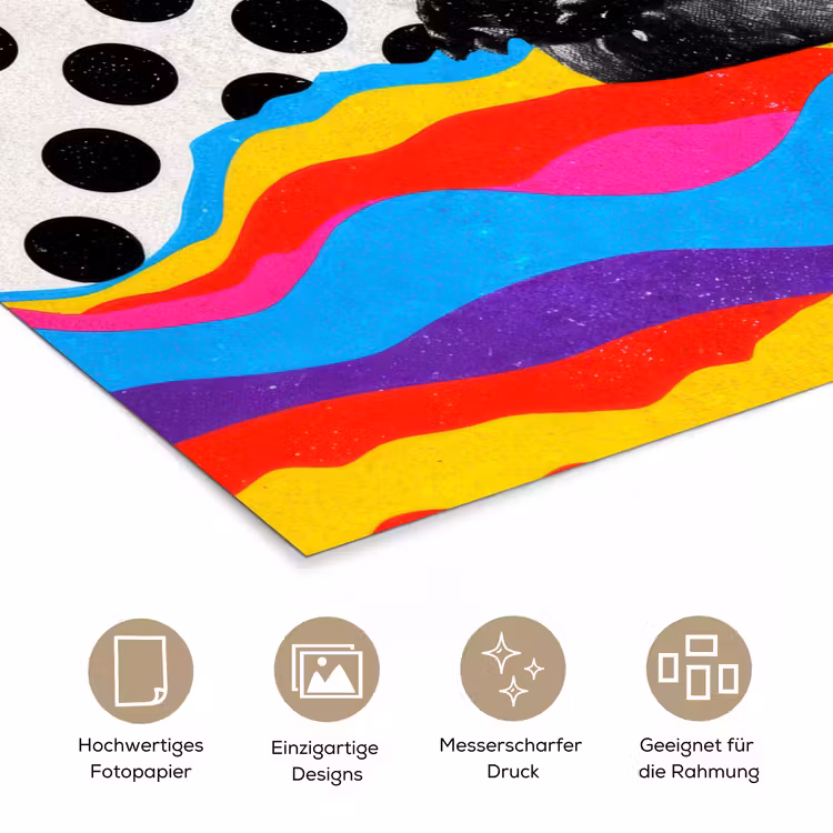 Hamburger - Stippen - Golven - Kleuren poster papier klein -tcloseup_DE