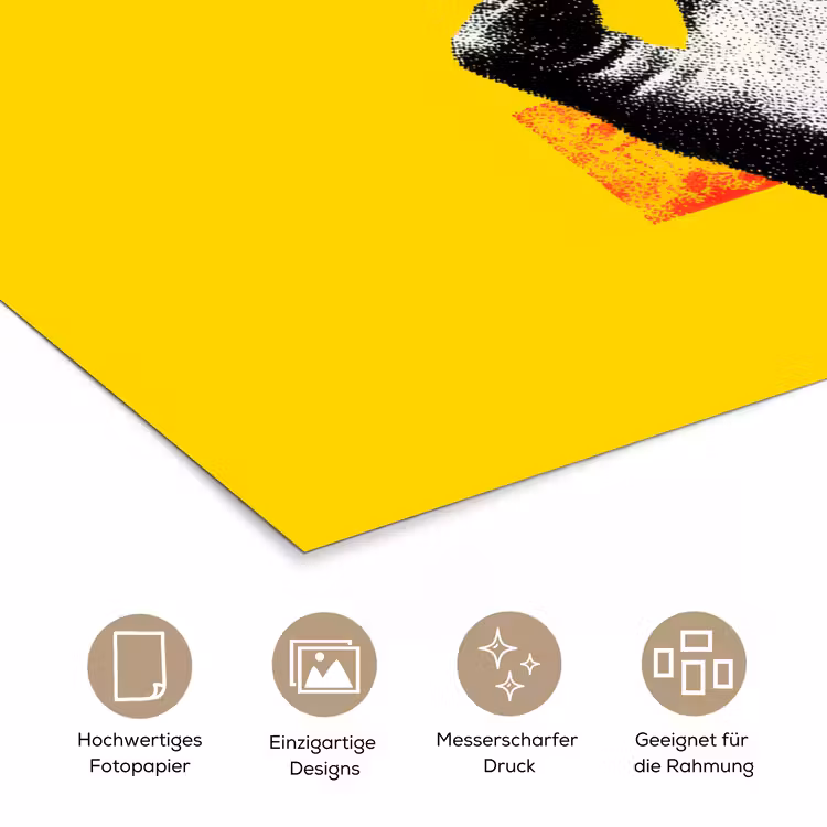 Hand - Rode cirkel - Geel poster papier klein -tcloseup_DE
