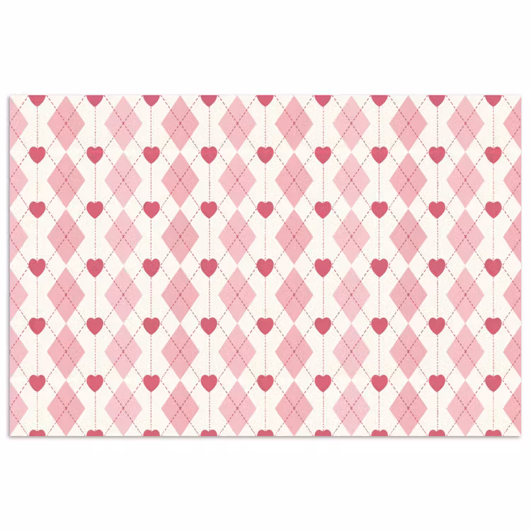 Ruiten - Klassiek - Roze - Wit poster papier klein 62 -3d