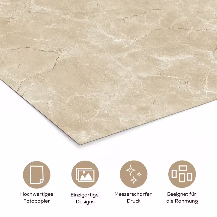 Lichtbeige - Marmer - Diffusie adering poster papier klein 62 -tcloseup_DE