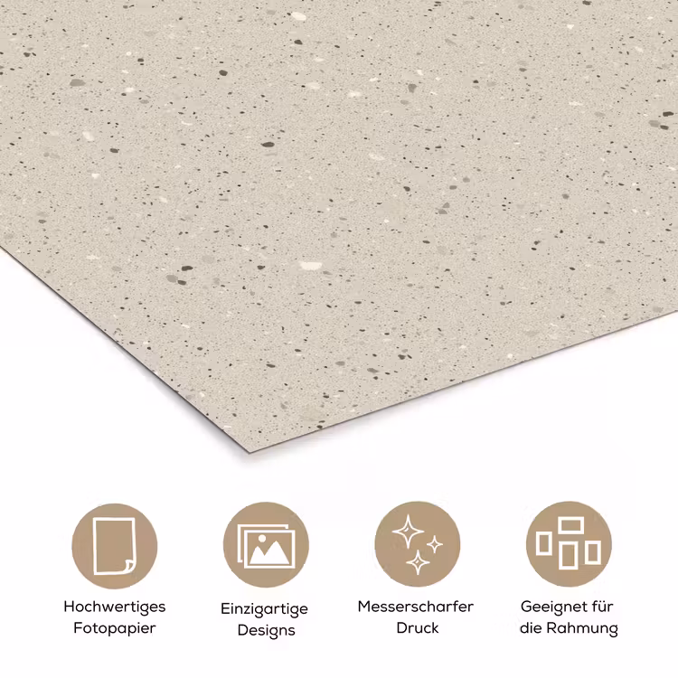 Lichtbeige - Terrazzo - Grijs poster papier klein 62 -tcloseup_DE
