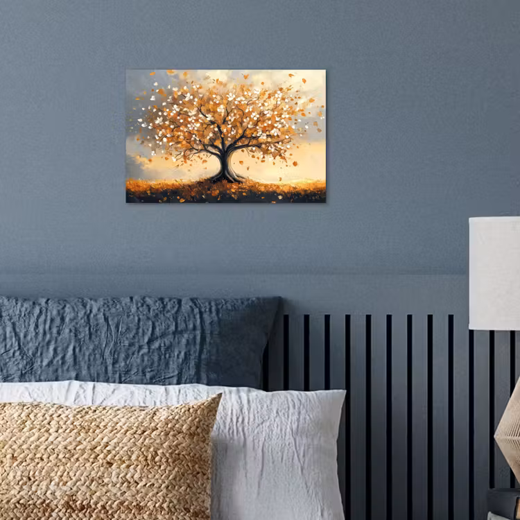 Herfst - Boom - Oranje - Bladeren - Levensboom - Abstract poster papier klein -sfeer2