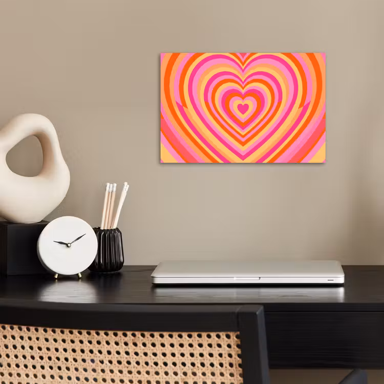 Hart - Concentrisch - Abstract - Liefde - Kleurrijk poster papier klein -sfeer1