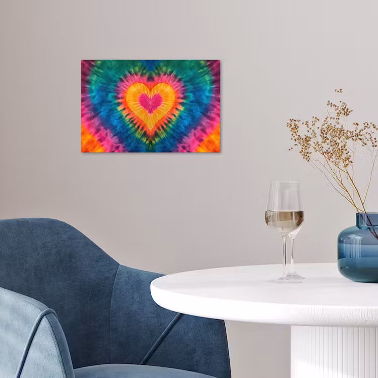 Hart - Tie Dye - Kleurrijk poster papier klein -sfeer3
