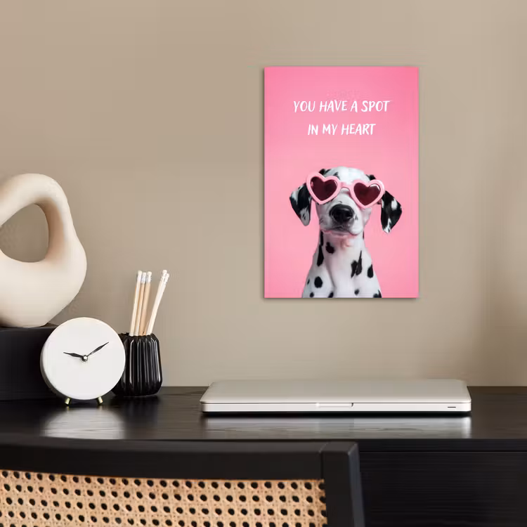 Hartjes - Hond - Valentijn - Roze poster papier klein -sfeer1