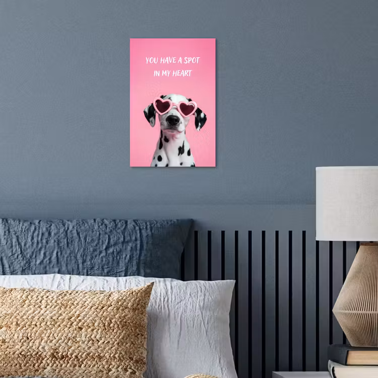 Hartjes - Hond - Valentijn - Roze poster papier klein -sfeer2