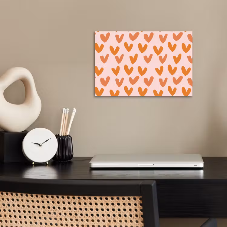 Hartjes - Getekend - Oranje poster papier klein 62 -sfeer1
