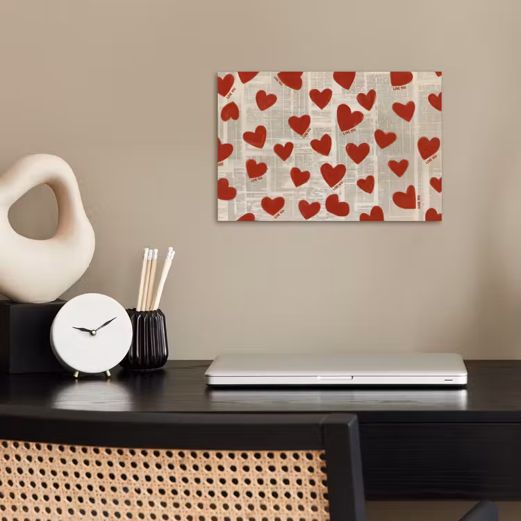 Hartjes - Krant - Loveyou poster papier klein -sfeer1