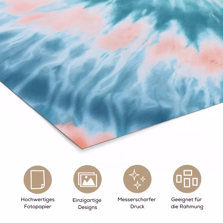 Hartvormig - Tie dye - Pasteltinten - Lichtgroen poster papier klein -tcloseup_DE