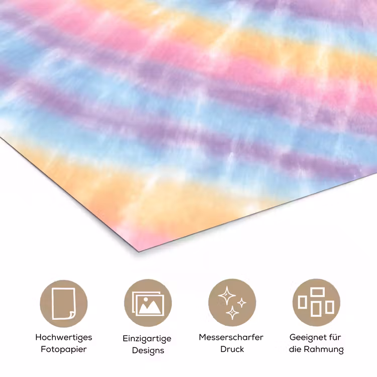 Hartvorm - Pastelkleuren - Tie Dye poster papier klein -tcloseup_DE