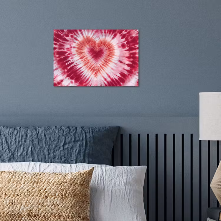 Hartvorm - Roze - Tie dye poster papier klein -sfeer2