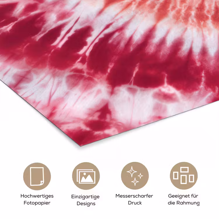 Hartvorm - Roze - Tie dye poster papier klein -tcloseup_DE