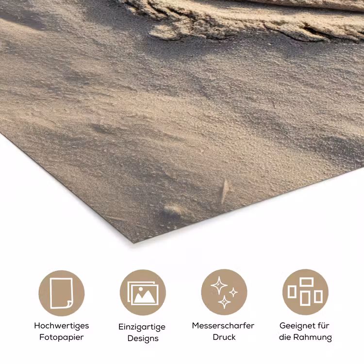 Hartvorm - Getekend - Beige - Zand poster papier klein -tcloseup_DE