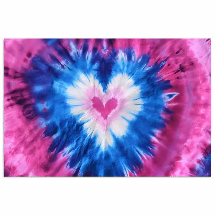 Hartvormig - Tie dye - Paars poster papier klein -3d
