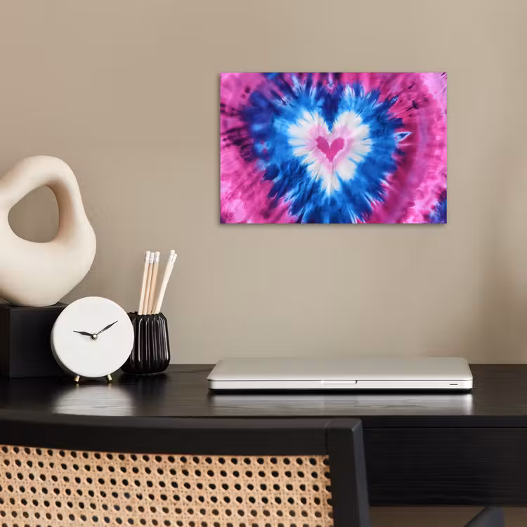 Hartvormig - Tie dye - Paars poster papier klein -sfeer1