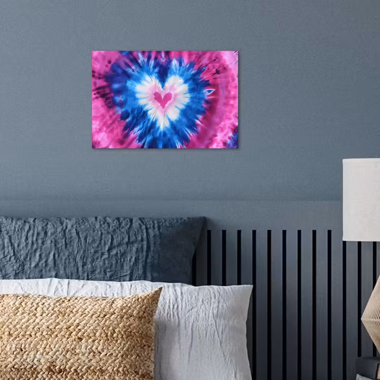 Hartvormig - Tie dye - Paars poster papier klein -sfeer2