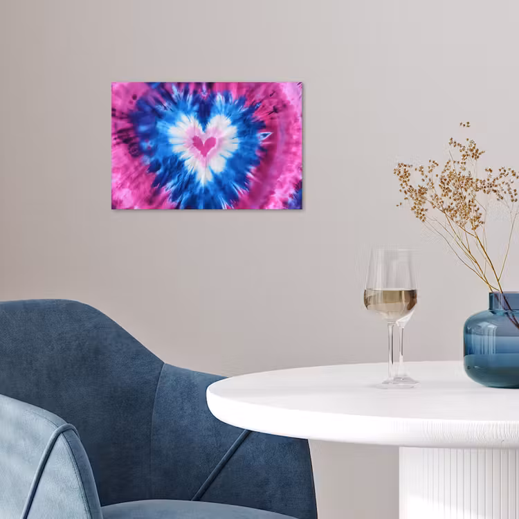 Hartvormig - Tie dye - Paars poster papier klein -sfeer3