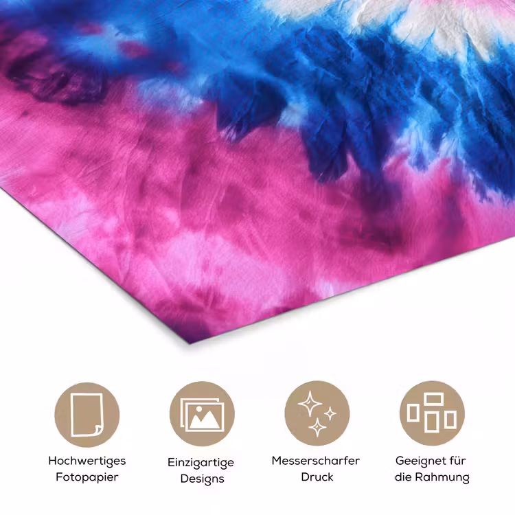 Hartvormig - Tie dye - Paars poster papier klein -tcloseup_DE