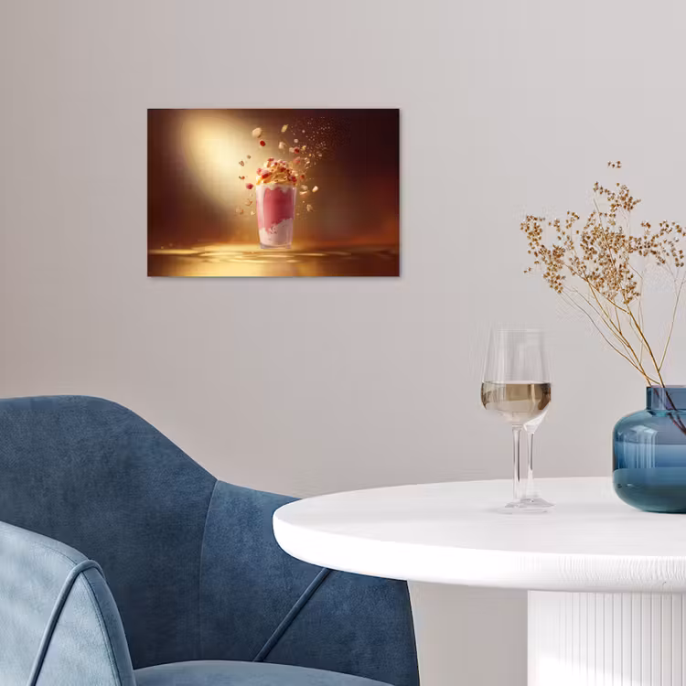 Framboos - Smoothie - Drinken - Roze poster papier klein -sfeer3