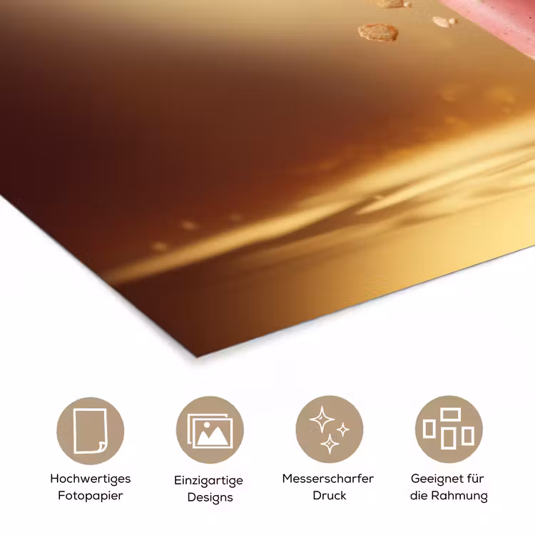 Framboos - Smoothie - Drinken - Roze poster papier klein -tcloseup_DE