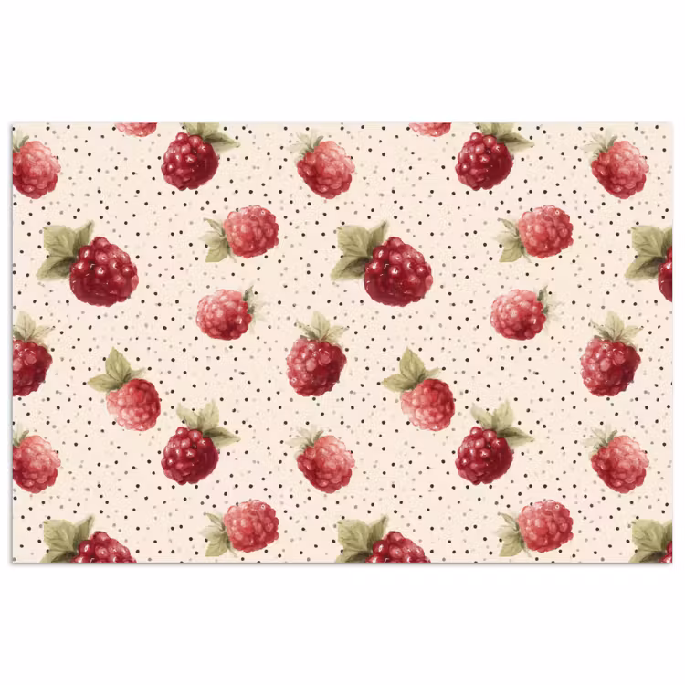 Framboos - Stippen - Rood poster papier klein 62 -3d