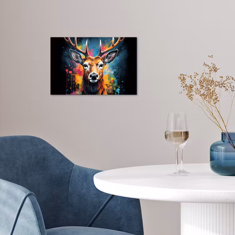 Hert - Graffiti - Dieren - Kleuren poster papier klein -sfeer3