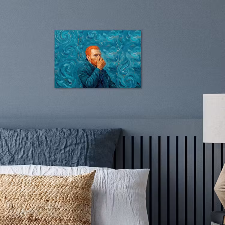 Portret - Klassiek - Blauw poster papier klein -sfeer2