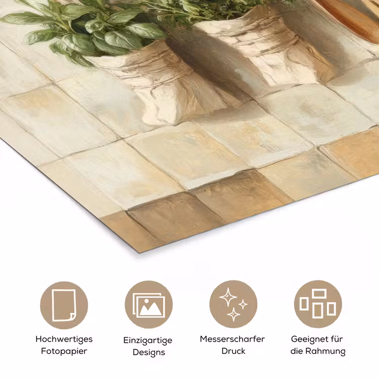 Hout - Keukengerei - Stilleven - Tegels poster papier klein -tcloseup_DE