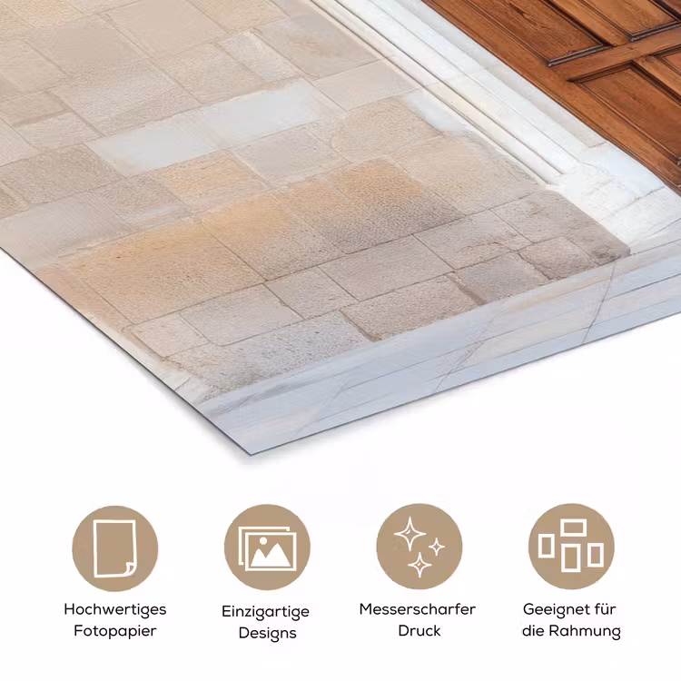 Houten - Deur - Lantaarn poster papier klein -tcloseup_DE