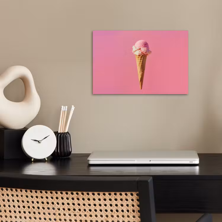 Hoorntje - Schepijs - Roze poster papier klein -sfeer1